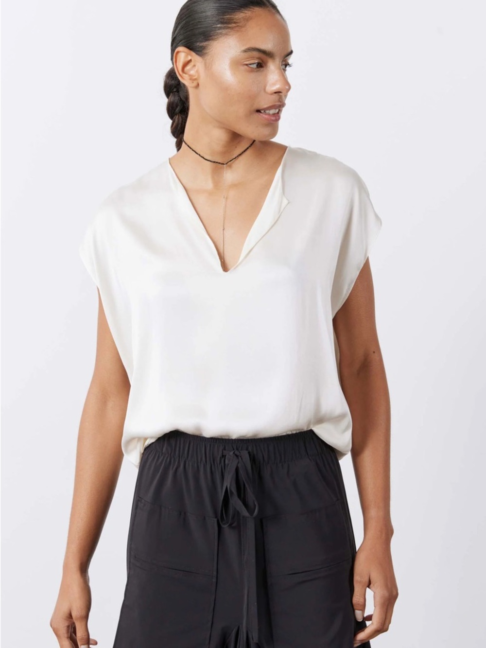 Ruti All Day washable silk top Cream Small